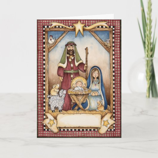 De kerstkaart van de Geboorte van Christus Feestdagen Kaart (Voorkant)