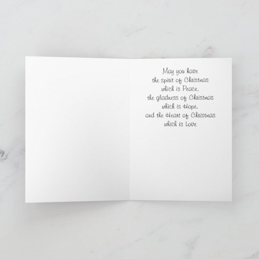 De kerstkaart van de Geboorte van Christus Feestdagen Kaart (Binnen)