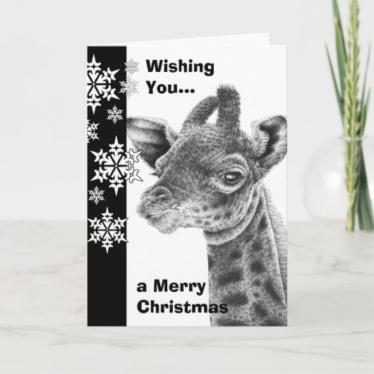 De Kerstkaart van de Giraffe van het baby Feestdagen Kaart (Voorkant)