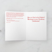 De Kerstkaart van de "glorie aan God" Feestdagen Kaart (Binnen)