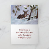 De Kerstkaart van de Herten van de Bes van de Feestdagen Kaart (Binnen)