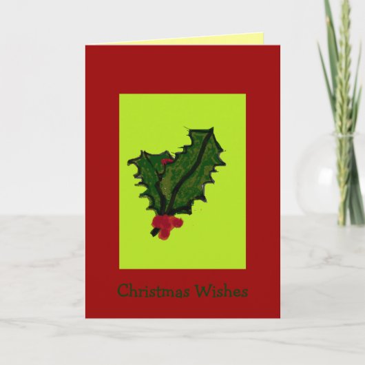 De Kerstkaart van de Hulst van Hoho Feestdagen Kaart (Voorkant)