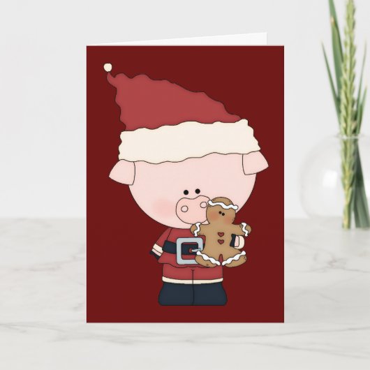 De Kerstkaart van de Kerstman Piggy Feestdagen Kaart (Voorkant)
