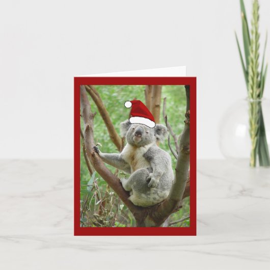 De Kerstkaart van de Kerstman van de koala Feestdagen Kaart (Voorkant)