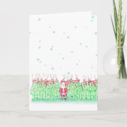 De Kerstkaart van de Kerstman van de marathon voor Feestdagen Kaart (Voorkant)