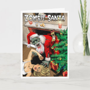 De Kerstkaart van de Kerstman van de zombie Feestdagen Kaart