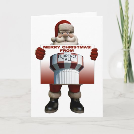 De Kerstkaart van de Kerstman van Florence Y'all Feestdagen Kaart (Voorkant)