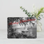 De Kerstkaart van de Kerstman van het roeien (Staand voorkant)