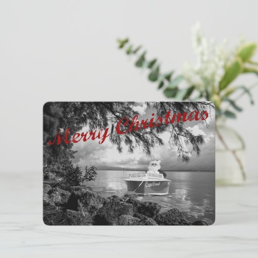 De Kerstkaart van de Kerstman van het roeien (Staand voorkant)