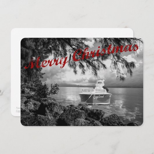 De Kerstkaart van de Kerstman van het roeien (Voorkant / Achterkant)