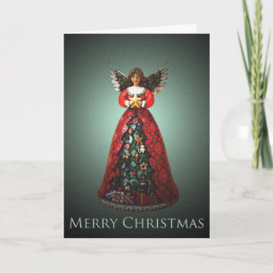 De Kerstkaart van de Klok van de engel Feestdagen Kaart