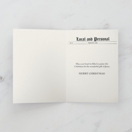 De Kerstkaart van de Krantekop van de krant Feestdagen Kaart (Binnen)