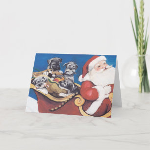 De Kerstkaart van de Kunst van de Hond van de Feestdagen Kaart