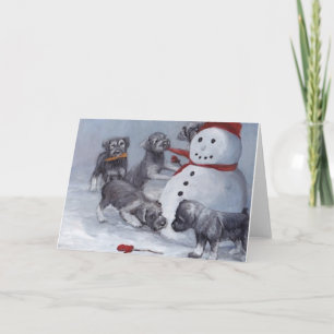 De Kerstkaart van de Kunst van de Hond van de Feestdagen Kaart