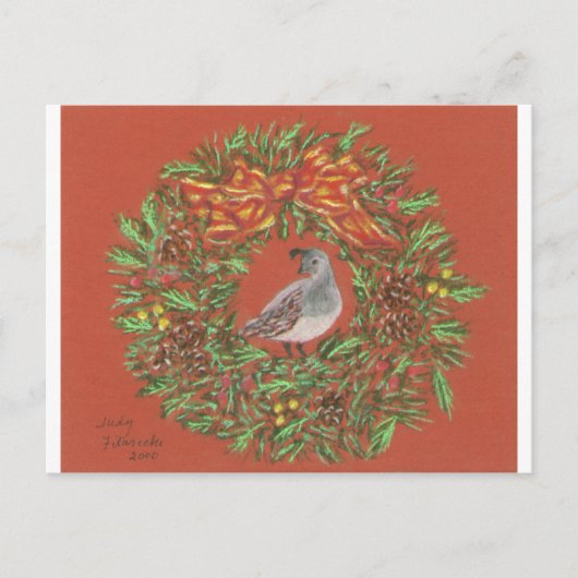 de Kerstkaart van de kwartelswoestijn Feestdagenkaart (Voorkant)