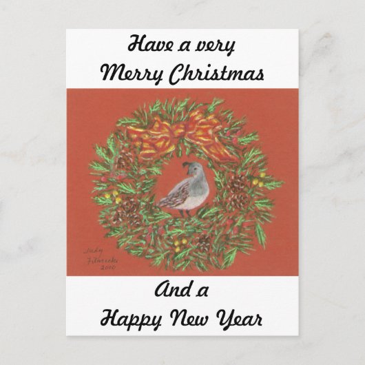 de Kerstkaart van de kwartelswoestijn Feestdagenkaart (Voorkant)