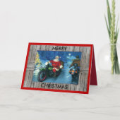 De Kerstkaart van de motorfiets Feestdagen Kaart (Voorkant)