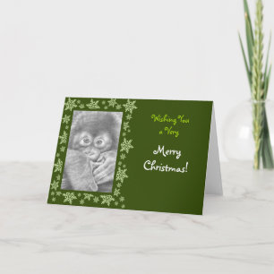 De Kerstkaart van de Orangoetan van het baby Feestdagen Kaart