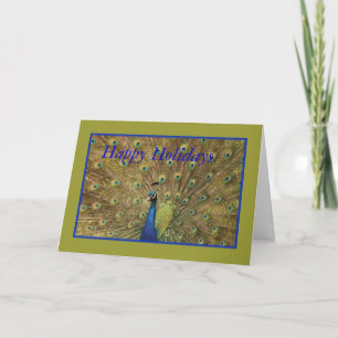 De Kerstkaart van de pauw Feestdagen Kaart