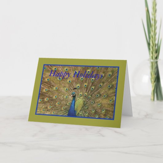 De Kerstkaart van de pauw Feestdagen Kaart (Voorkant)