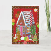 De Kerstkaart van de peperkoek Feestdagen Kaart (Voorkant)