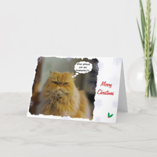 De Kerstkaart van de Perzische kat Feestdagen Kaart