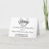 De Kerstkaart van de Poinsettia van Ribboned Feestdagen Kaart (Achterkant)