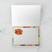 De Kerstkaart van de Poinsettia van Ribboned Feestdagen Kaart (Binnen)