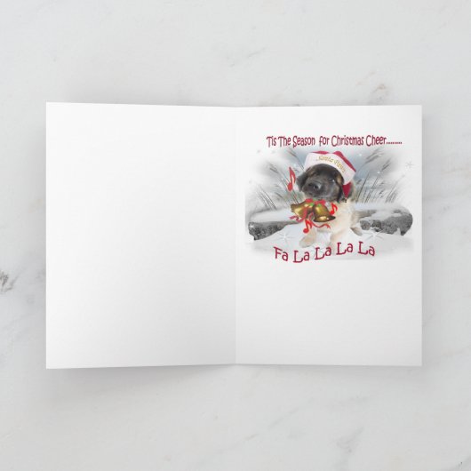 De Kerstkaart van de Poten van de Kerstman van Feestdagen Kaart (Binnen)