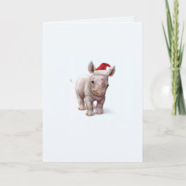 De Kerstkaart van de Rinoceros van de Babys van de Feestdagen Kaart