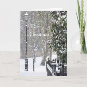 De Kerstkaart van de Scène van de sneeuw Feestdagen Kaart