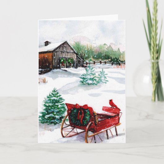 De Kerstkaart van de Scène van Kerstmis Feestdagen Kaart (Voorkant)