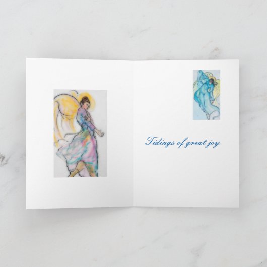 De Kerstkaart van de Sjabloon van engelen (Binnen)