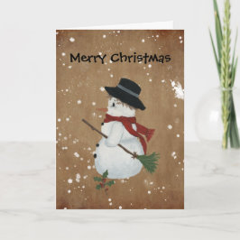 De Kerstkaart van de Sneeuwman van het land Feestdagen Kaart