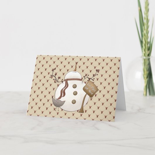 De Kerstkaart van de Sneeuwman van Nowel van het Feestdagen Kaart (Voorkant)