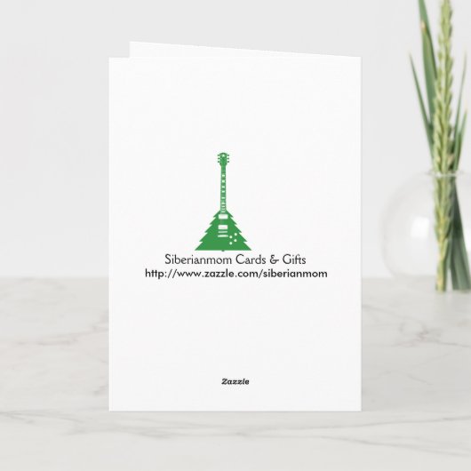 De Kerstkaart van de Speler van de gitaar Feestdagen Kaart (Achterkant)