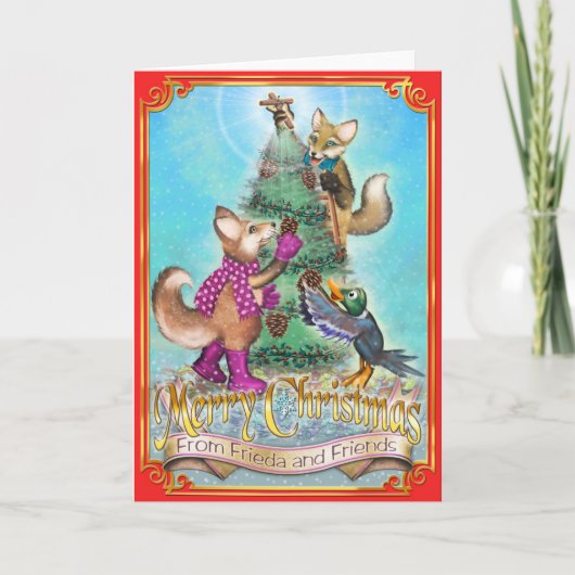 De Kerstkaart van de Staarten van Frieda - Frieda Feestdagen Kaart (Voorkant)