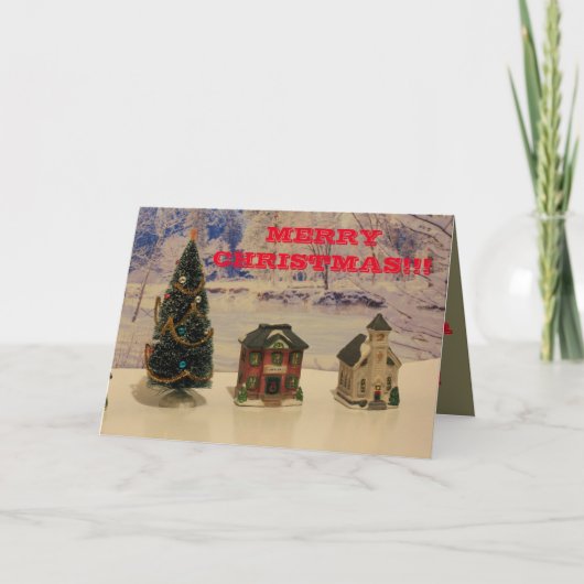 De Kerstkaart van de Stad van Kerstmis Feestdagen Kaart (Voorkant)