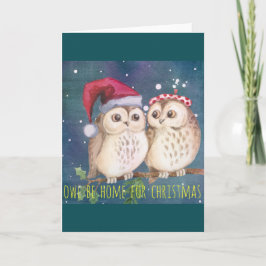 De Kerstkaart van de uil Feestdagen Kaart