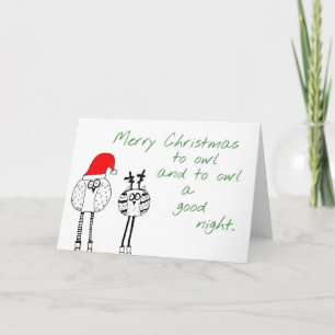 De Kerstkaart van de uil Feestdagen Kaart