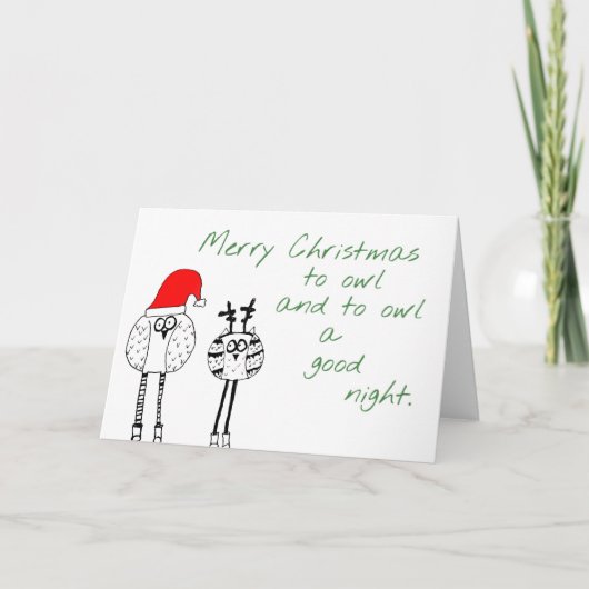 De Kerstkaart van de uil Feestdagen Kaart (Voorkant)