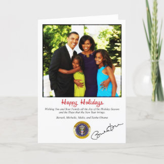 De Kerstkaart van de Vakantie van Obama van Barack Feestdagen Kaart