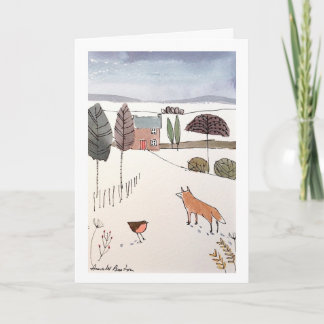De Kerstkaart van de vos en van Robin Feestdagen Kaart