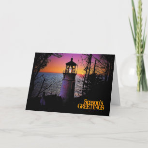 De Kerstkaart van de vuurtoren Feestdagen Kaart