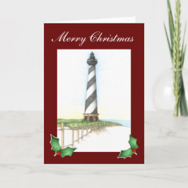De Kerstkaart van de Vuurtoren van Hatteras van de Feestdagen Kaart