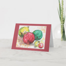 De Kerstkaart van de waterverf: Ornamenten Feestdagen Kaart