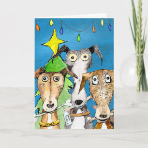 De Kerstkaart van de windhond (a519) Feestdagen Kaart