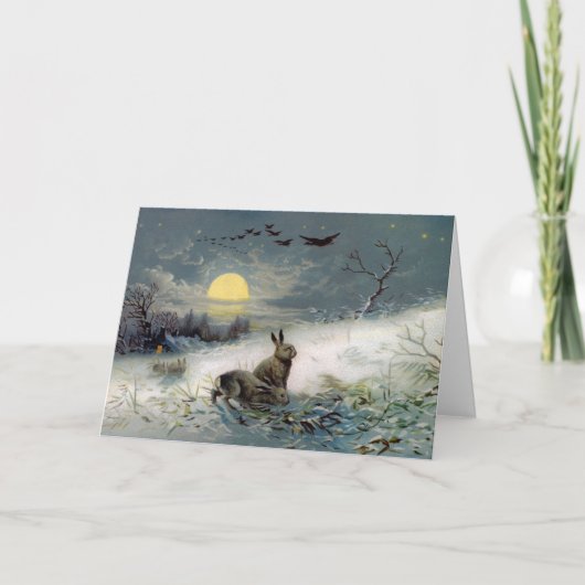 De Kerstkaart van de winter bunnys Feestdagen Kaart (Voorkant)