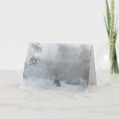 De Kerstkaart van de wolf prettige feestdagen (Voorkant)