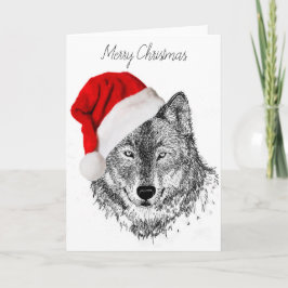 De Kerstkaart van de Wolf van de kerstman - Spatie Feestdagen Kaart